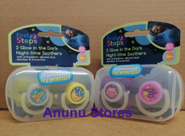 Glow In The Dark Night-time Soothers BPA Free 0m+