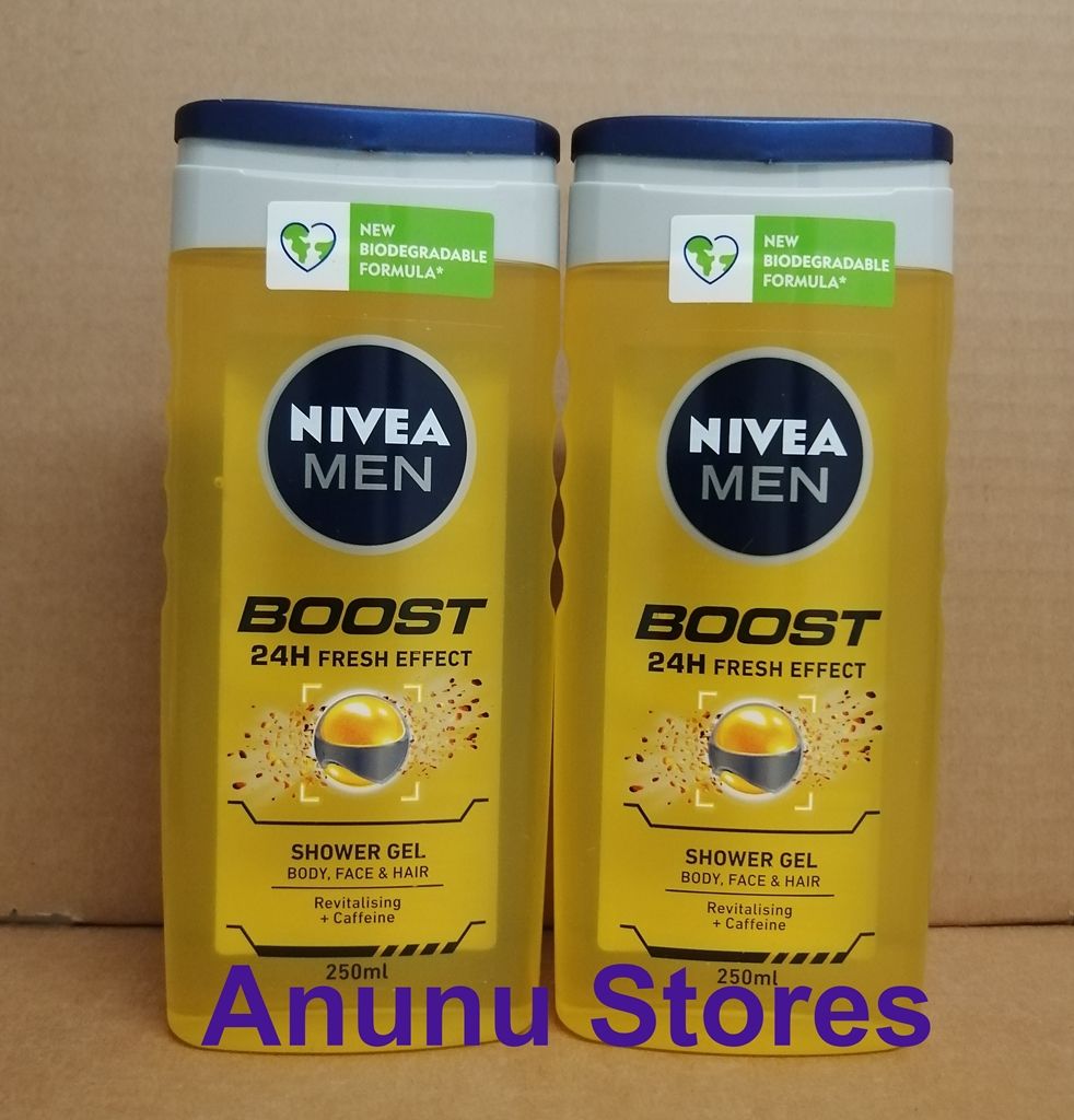 Nivea MEN Boost Shower Gel - 2 x 250ml