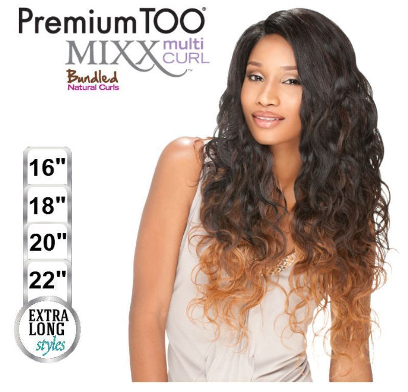 Premium Too Mixx Multi Curl Peruvian Wave Weave (16''18''20''22'') + Lace Parting