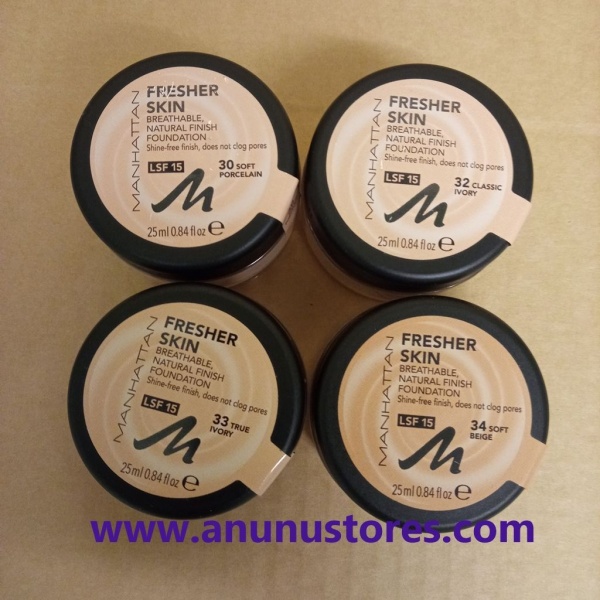 Manhattan Fresher Skin Foundation SPF15  4 Shades Available