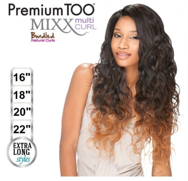 Premium Too Mixx Multi Curl Peruvian Wave Weave (16''18''20''22'') + Lace Parting